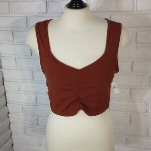 NWT Gap Ladies Size Large Regular Lightly Padded Rust w/ Black Lining Sports Bra